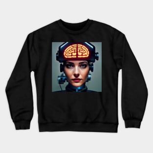 Android girl with a helmet device - V3 Crewneck Sweatshirt